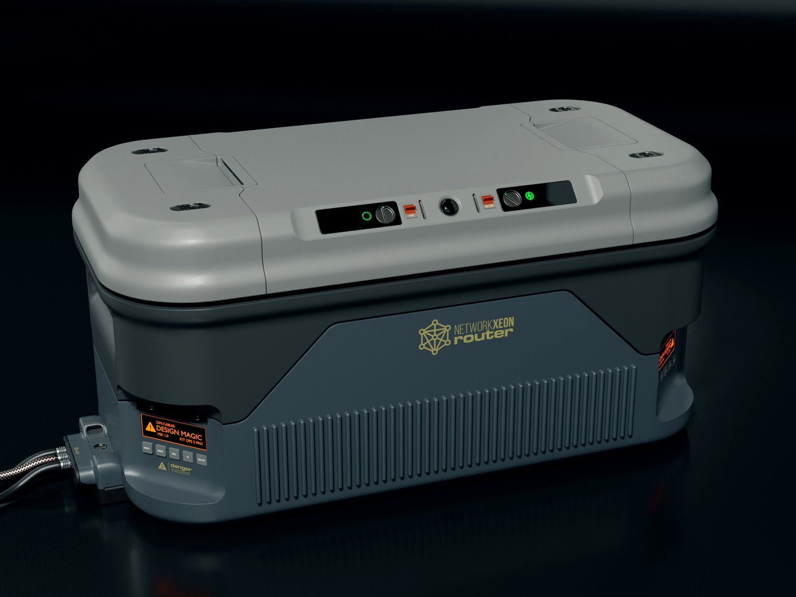 Network Xeon router — industrial design modeled with Design Magic and METASHAPE