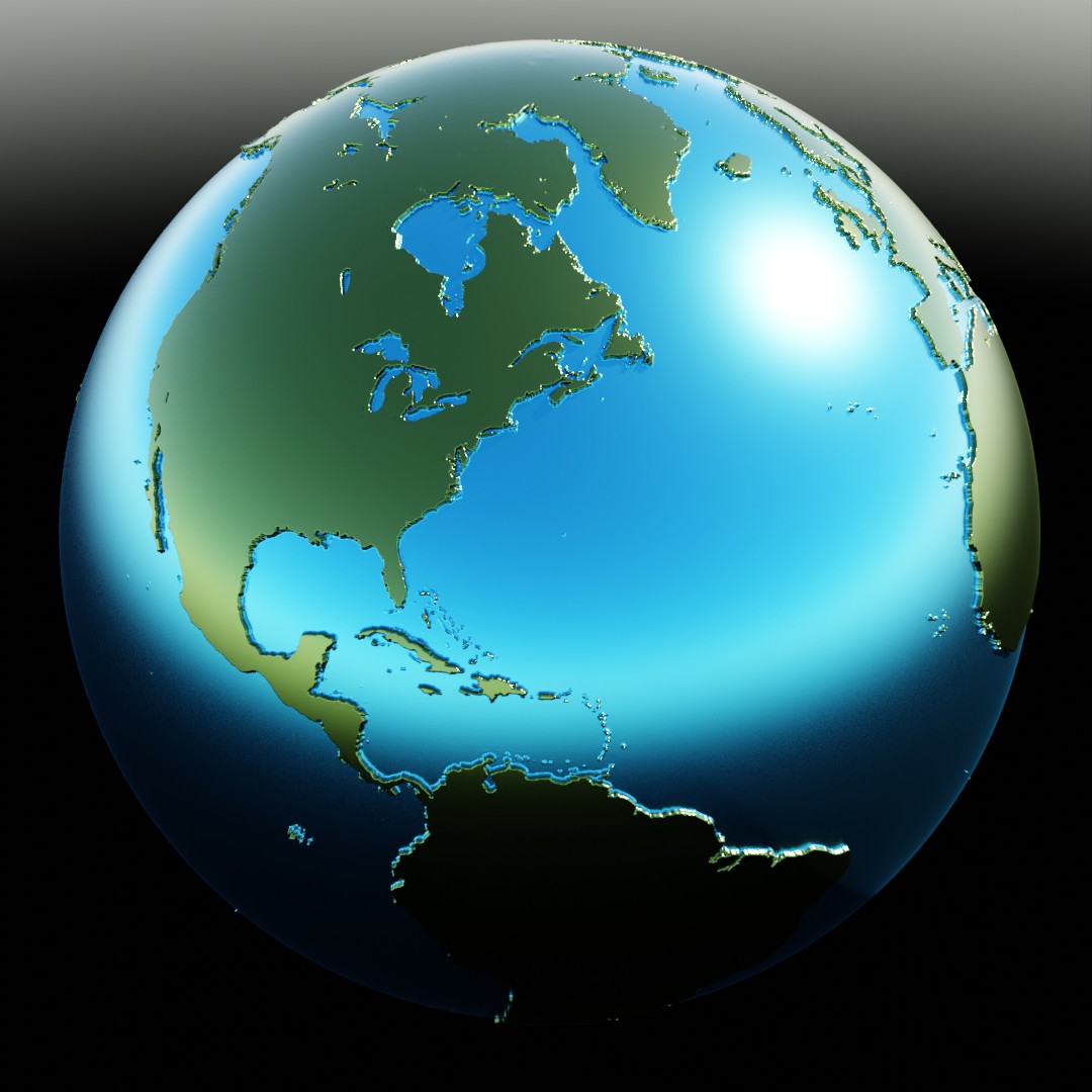 A globe built by bending flat geometry into a sphere with Slice+Bend